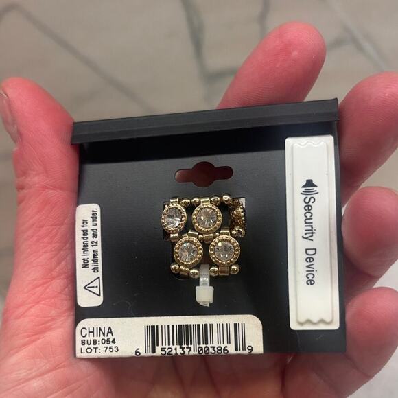 Mixit Gold Stretchable Ring with Sparkling Accents - Picture 3 of 4